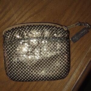 Whiting And Davis Gold 3 Inch Coin Purse With Pocket